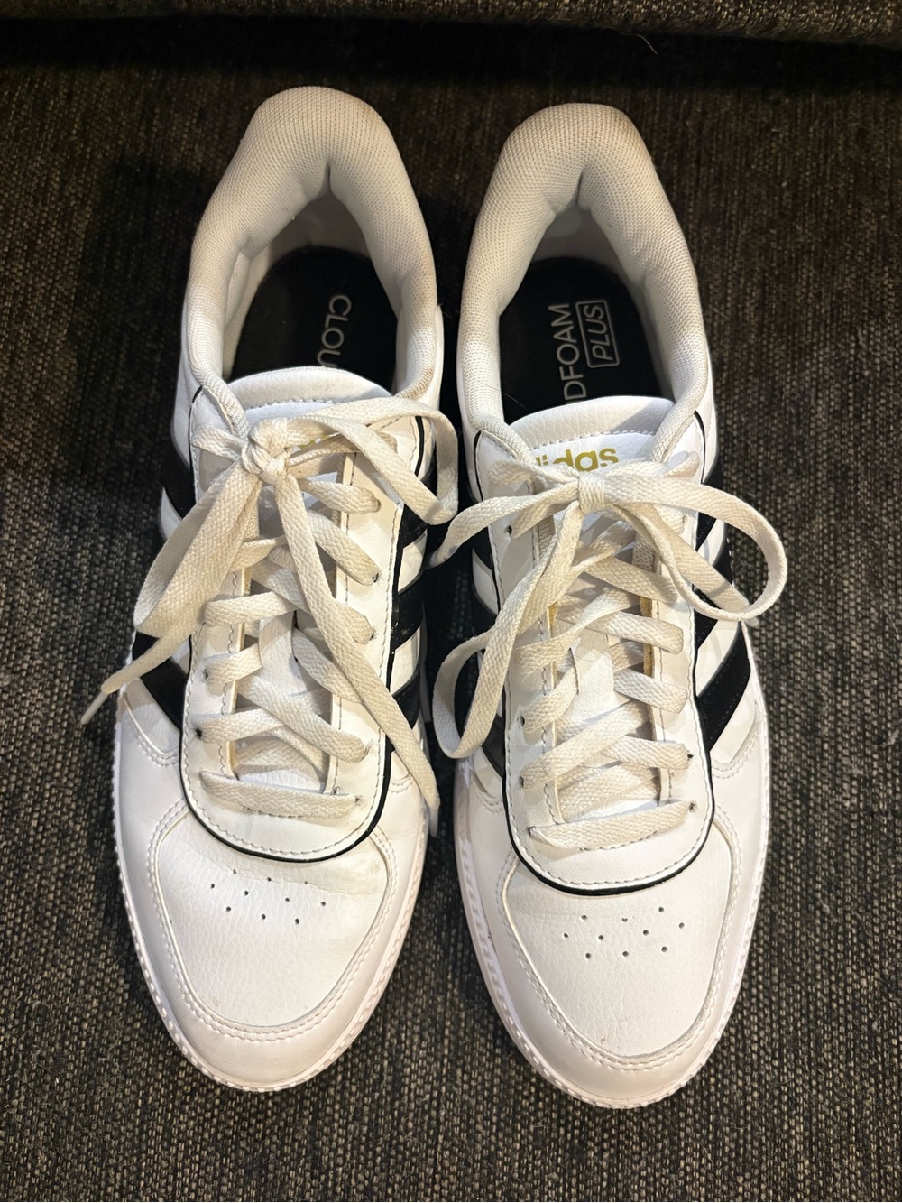adidas White and Black Women's Cloudfoam Athletic Sneakers